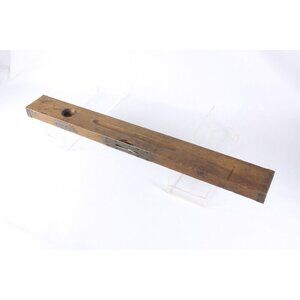 Antique 27" John Rabone & Sons English Wood + brass spirit level, vintage